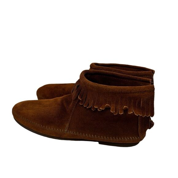 Fringe Ankle Suede Moccassin Vintage Made in USA Size 10 - Picture 3 of 8